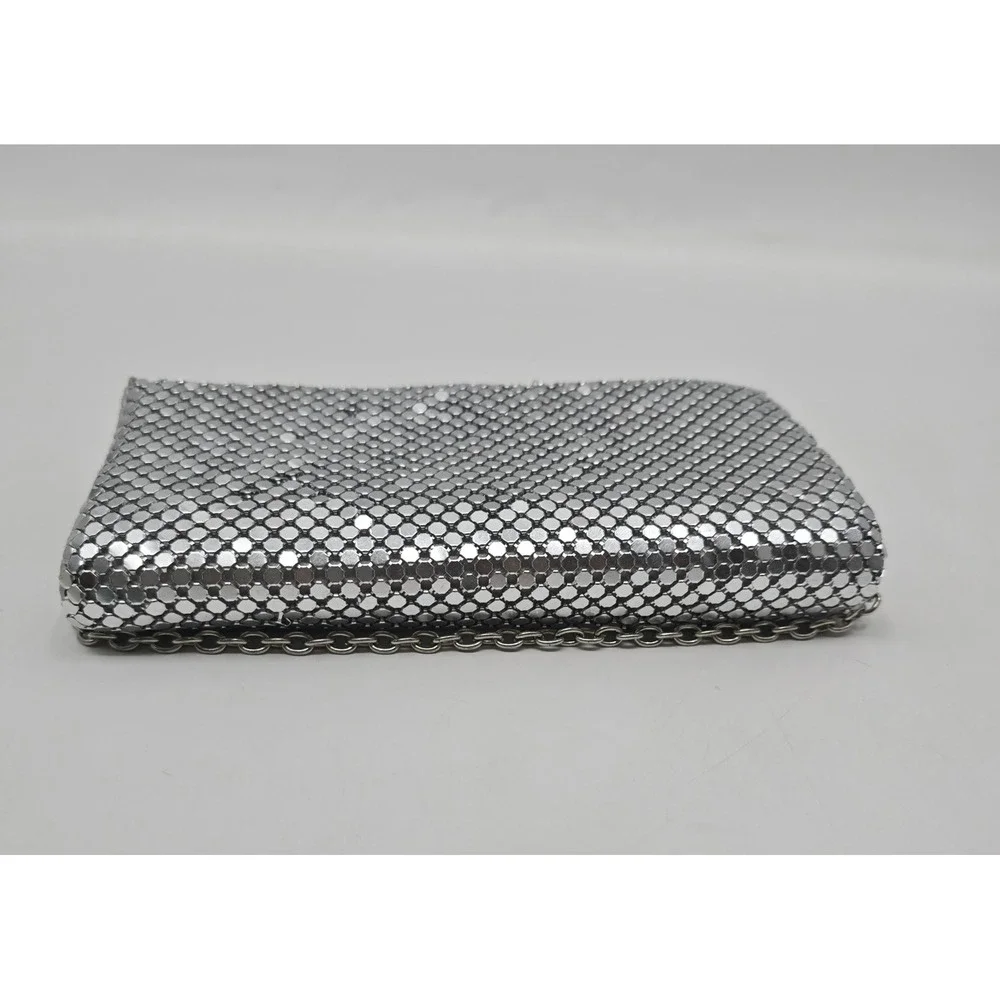 Gunne Sax Jessica McClintock Silver Metal Mesh Evening Bag Y2K Chain Purse